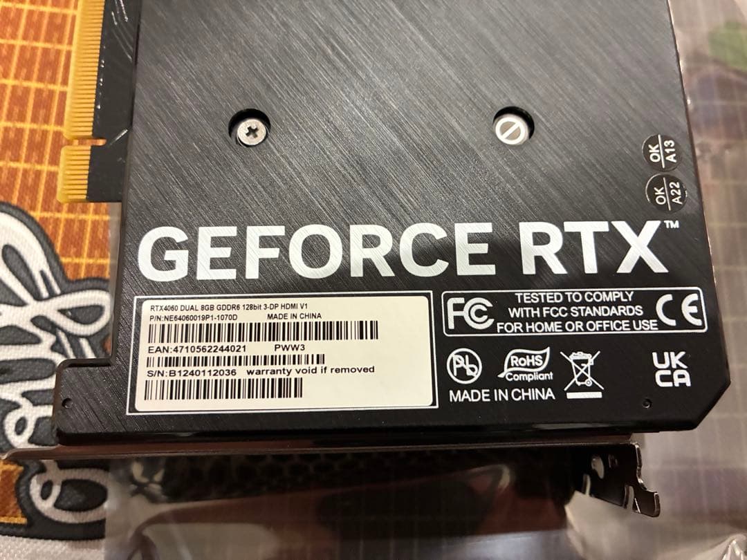 Palit GEFORCE RTX4060 DUAL V1 グラフィックボード