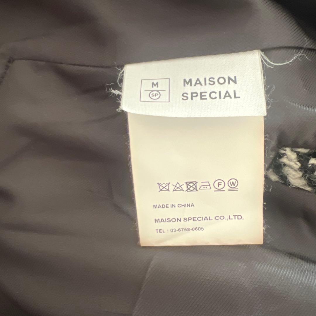 MAISON SPECIAL ヘリンボーンケープツイードコート