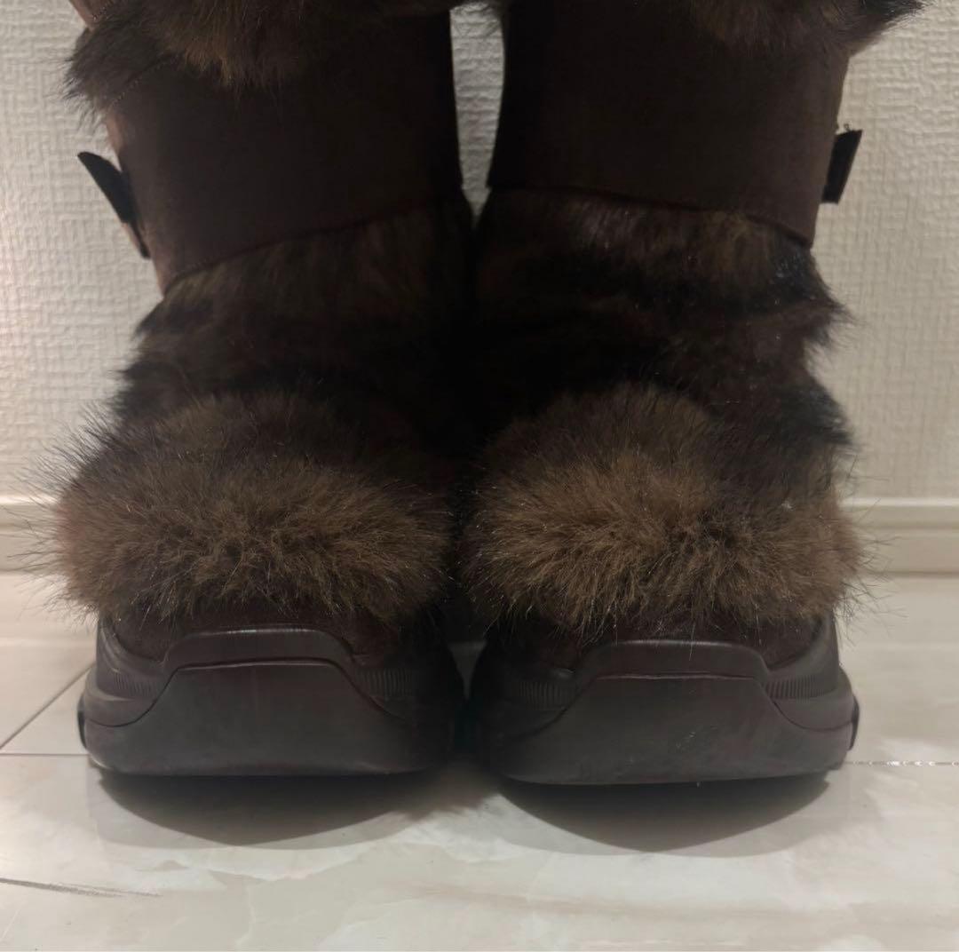 M*o様 YELLO TANUKI LONG BOOTS ブラウン ロングブーツ