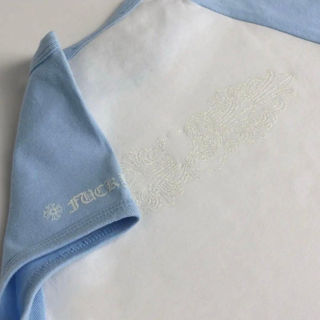 クロムハーツ ハート＆フローラルクロス Tシャツ シルバーラメ入りプリント レア