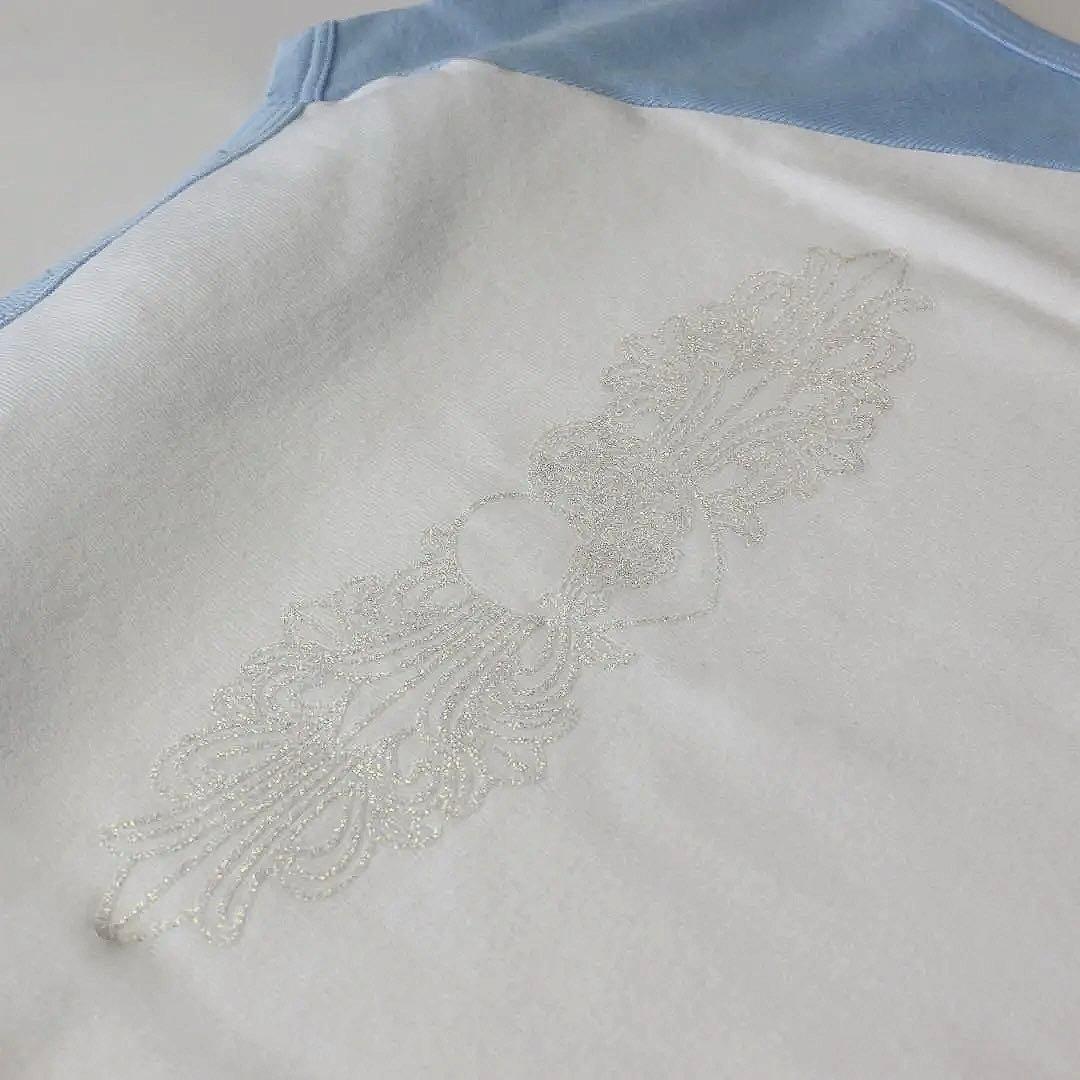 クロムハーツ ハート＆フローラルクロス Tシャツ シルバーラメ入りプリント レア