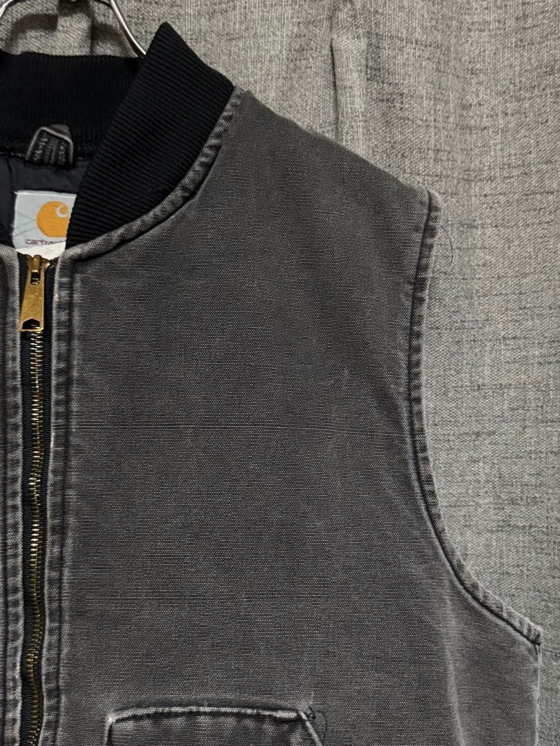 90s Carhartt カーハート ダックベスト 腰ゴム ブラック