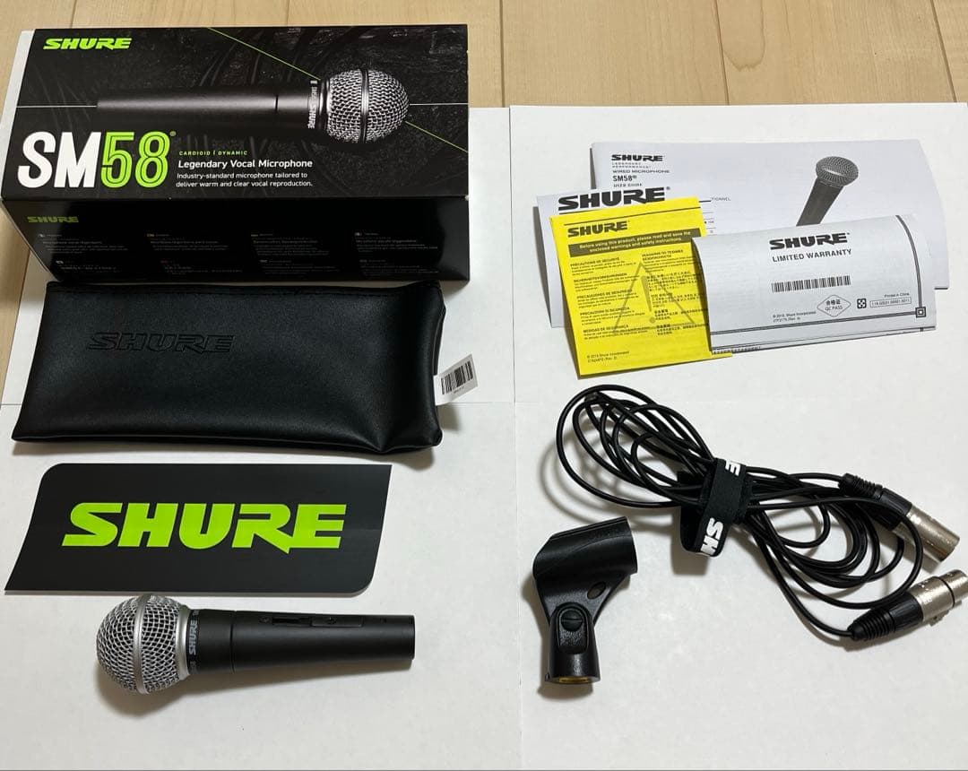 SHURE SM58 マイク ケーブル付き ダイナミックマイク