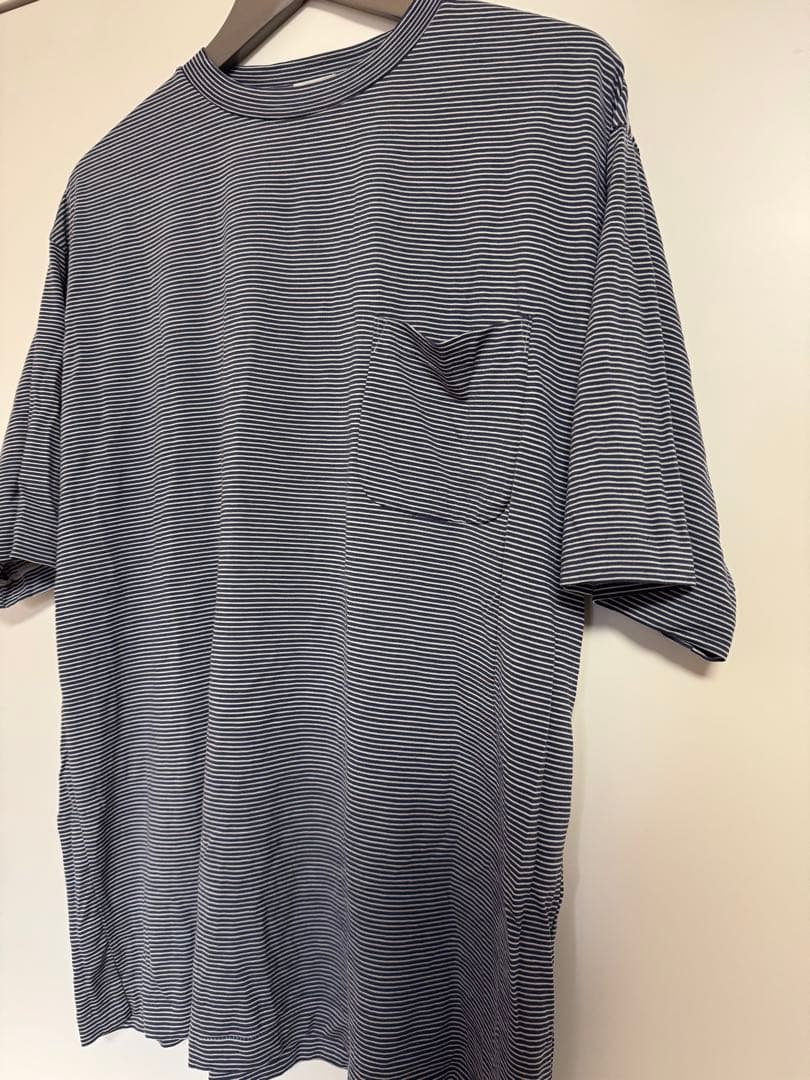 COMOLI 21ss サマーウール天竺Tシャツ 3 ボーダー