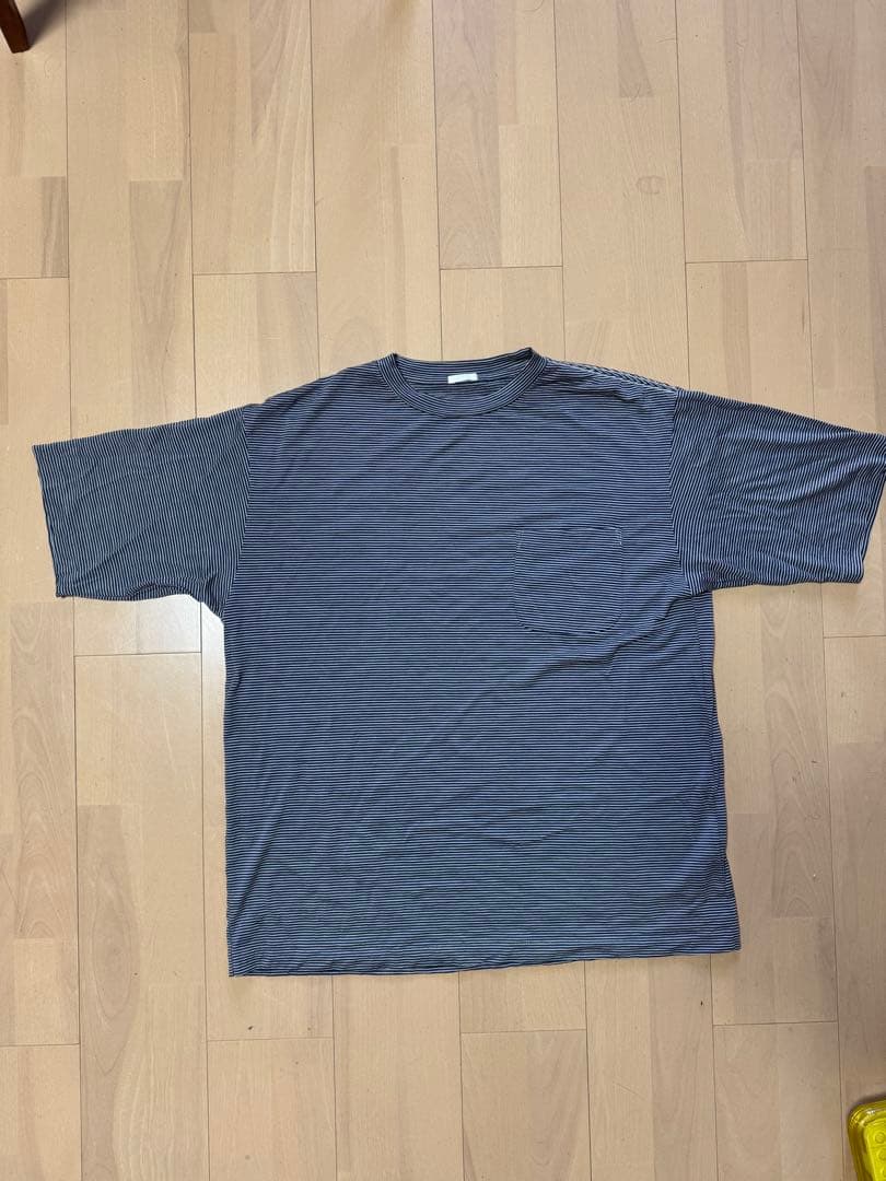 COMOLI 21ss サマーウール天竺Tシャツ 3 ボーダー