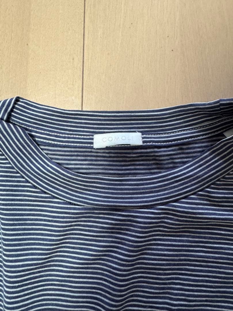COMOLI 21ss サマーウール天竺Tシャツ 3 ボーダー