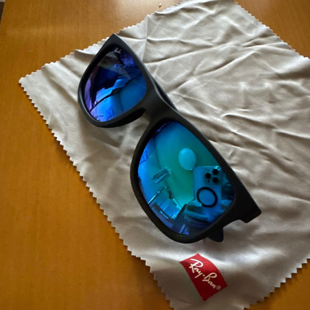 Ray-Ban ブラックフレーム ミラー偏光サングラス