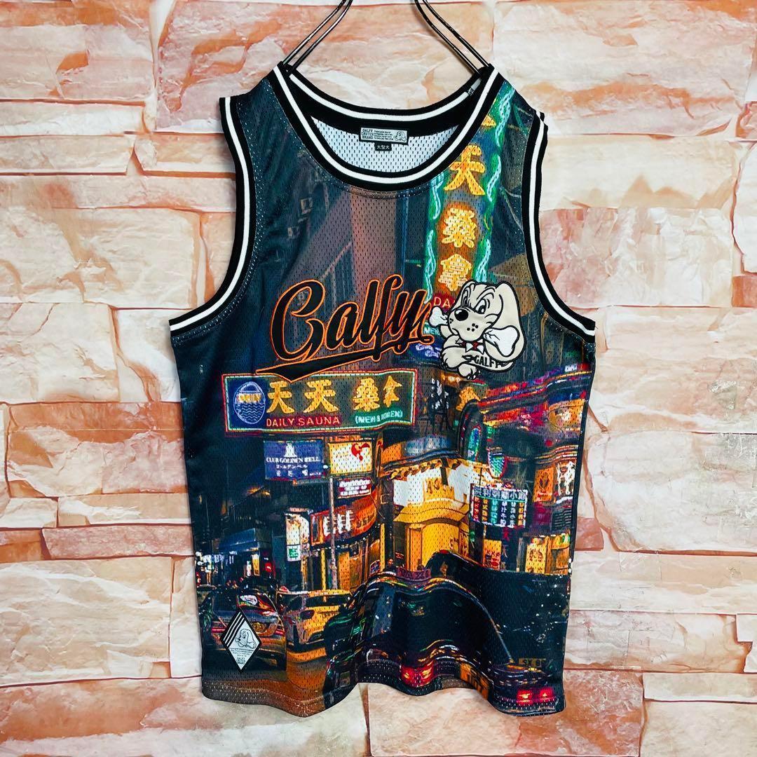 【即完売】ガルフィーGALFY タンクトップ　総柄香港夜景　ビックサイズ　XL