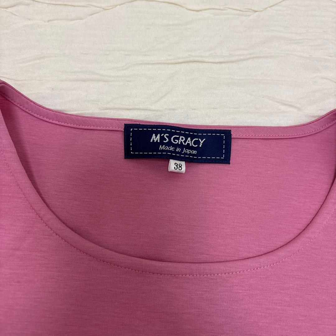 M'S GRACY パフスリーブ Tシャツ 38 ピンク　お花