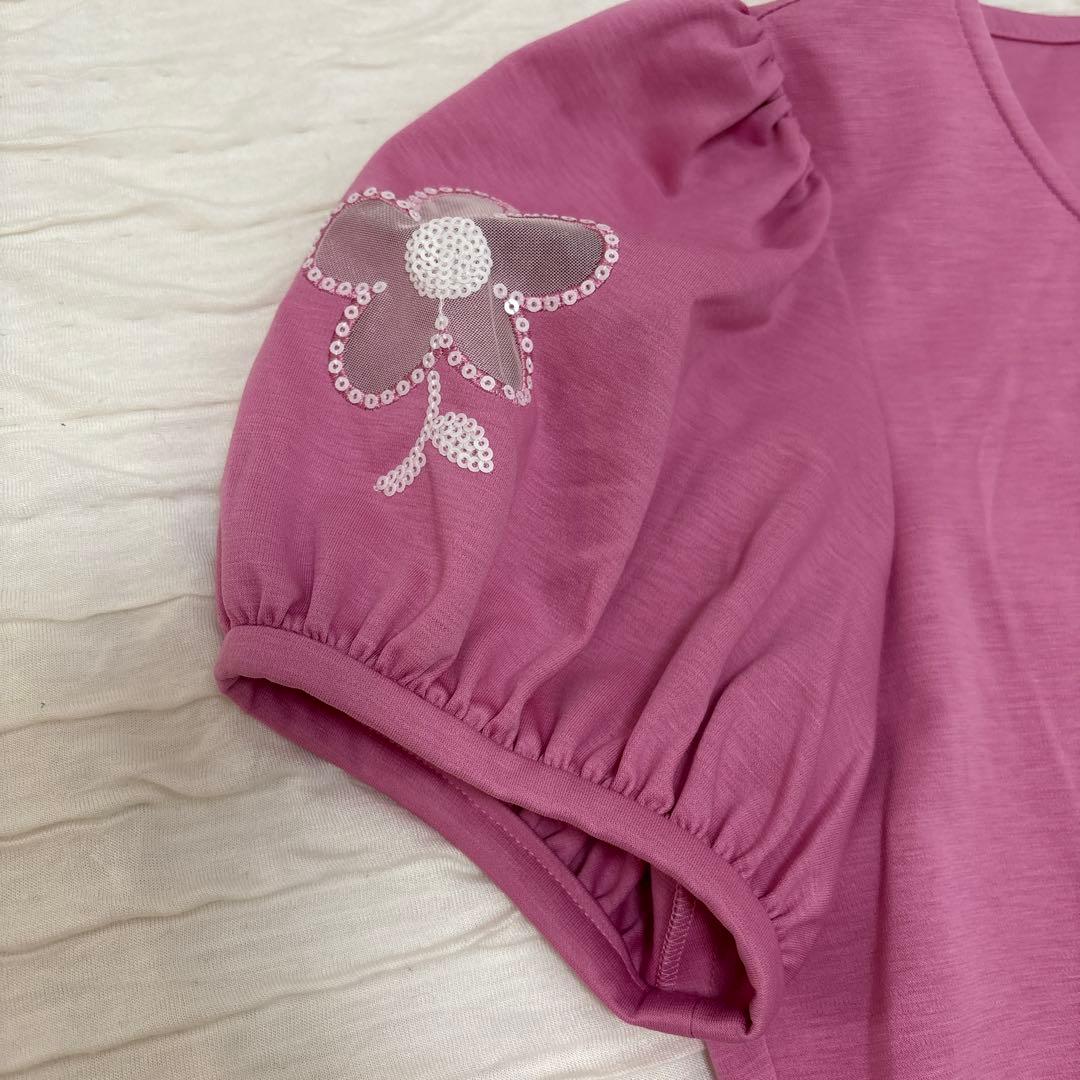 M'S GRACY パフスリーブ Tシャツ 38 ピンク　お花
