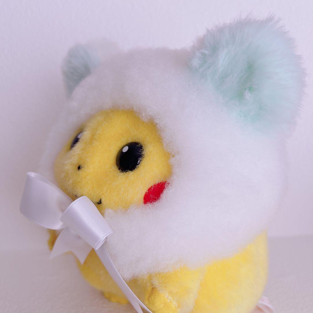 初期ピカチュウ　ハンドメイド　ホワホワさん帽子（ミント）