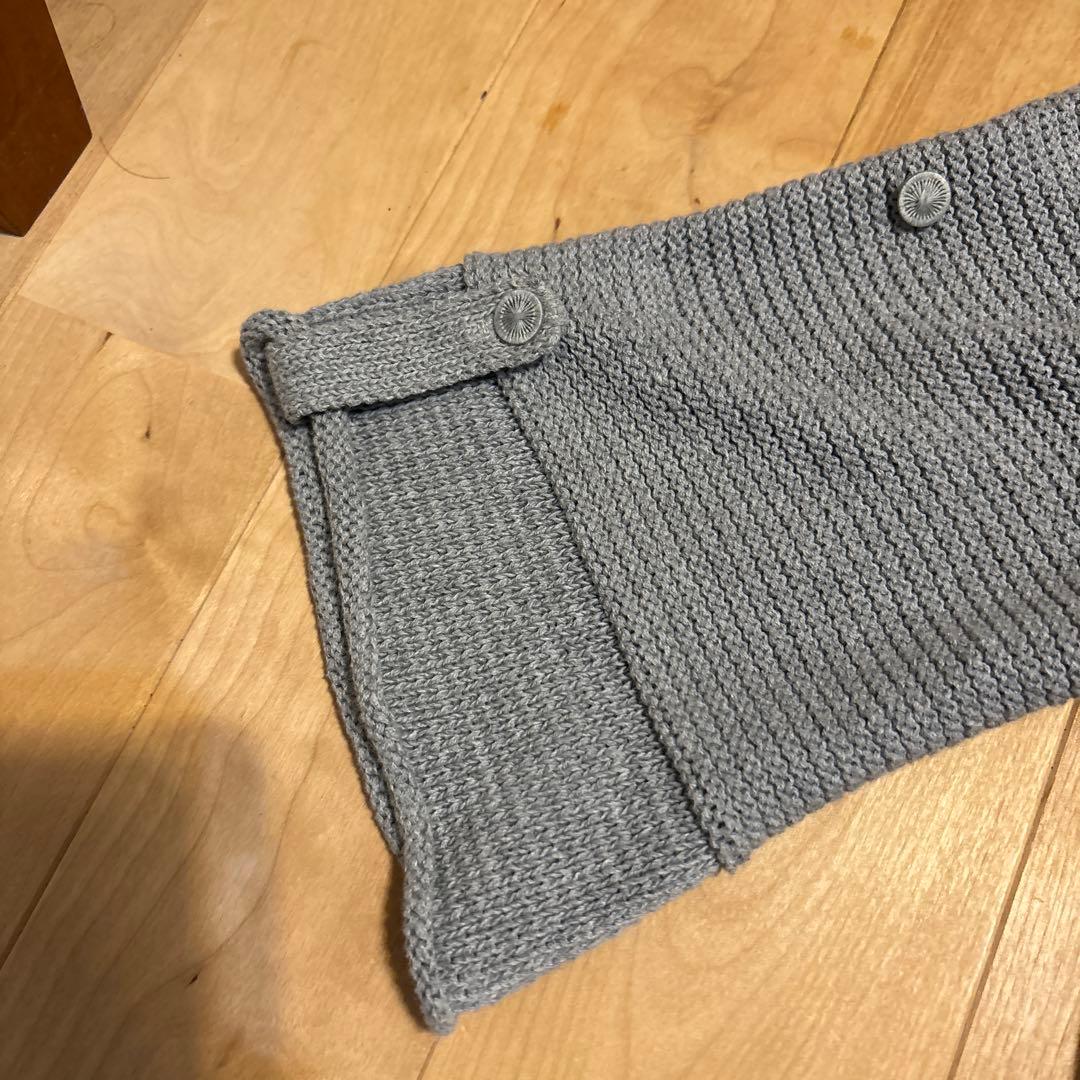 ミナペルホネン os8144 花モチーフ刺繍 グレー ニットカーディガン
