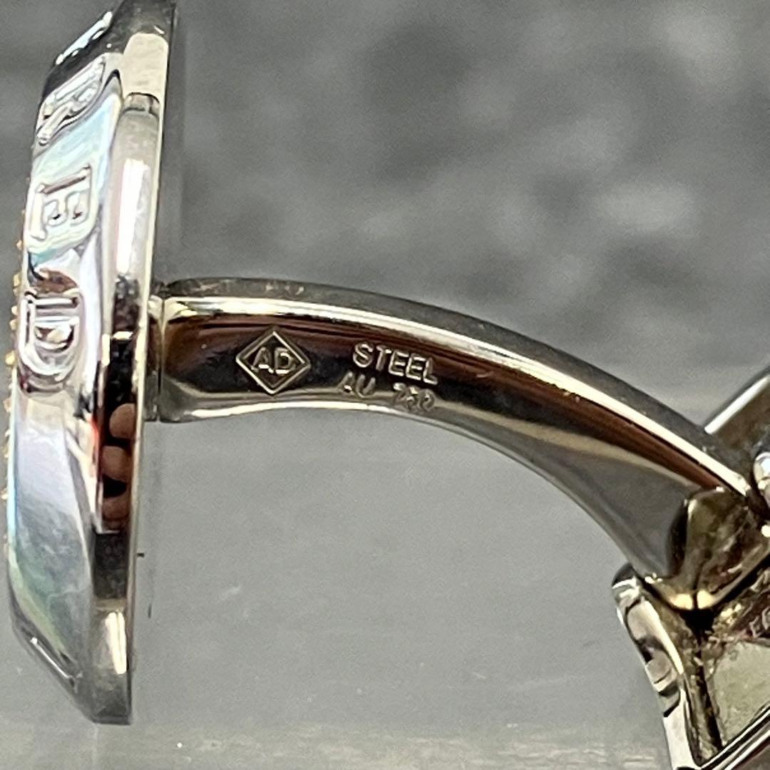大人気☆dunhill☆カフリンクス☆AD☆AU750☆スチール☆シルバー×金！