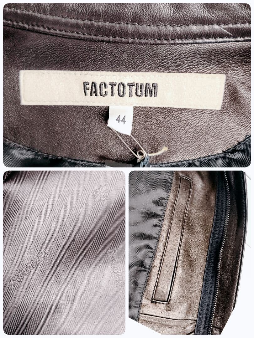 A-2 A2 FACTOTUM レザー ブラック 新品 タグ付き 短丈 本革 美