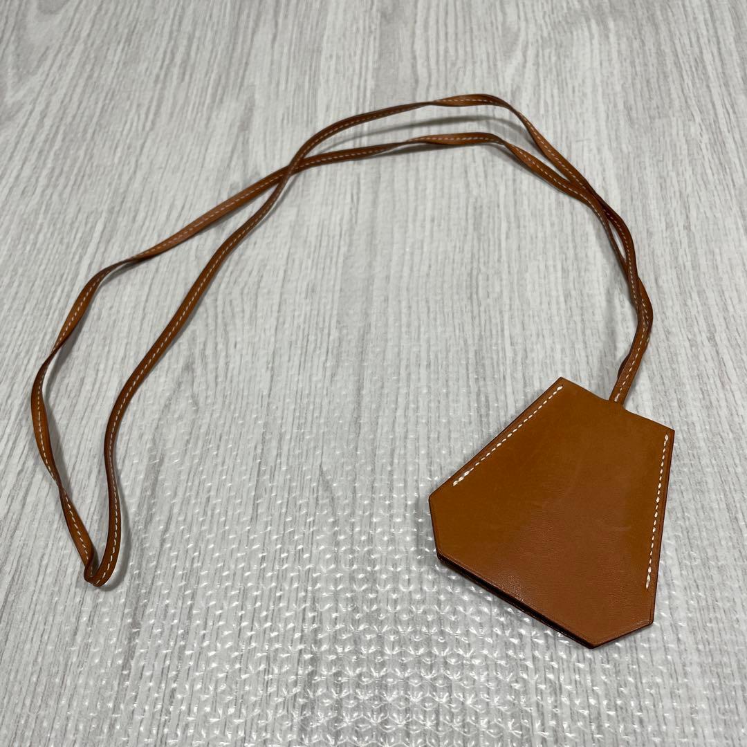 【良好】名作 マルジェラ期 HERMES エルメス クロシェット ネックレス 茶