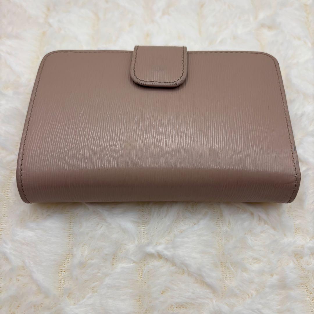 美品　プラダ✨ヴィッテロムーブ　L字ファスナー　　ベージュ　金ロゴ　折り財布