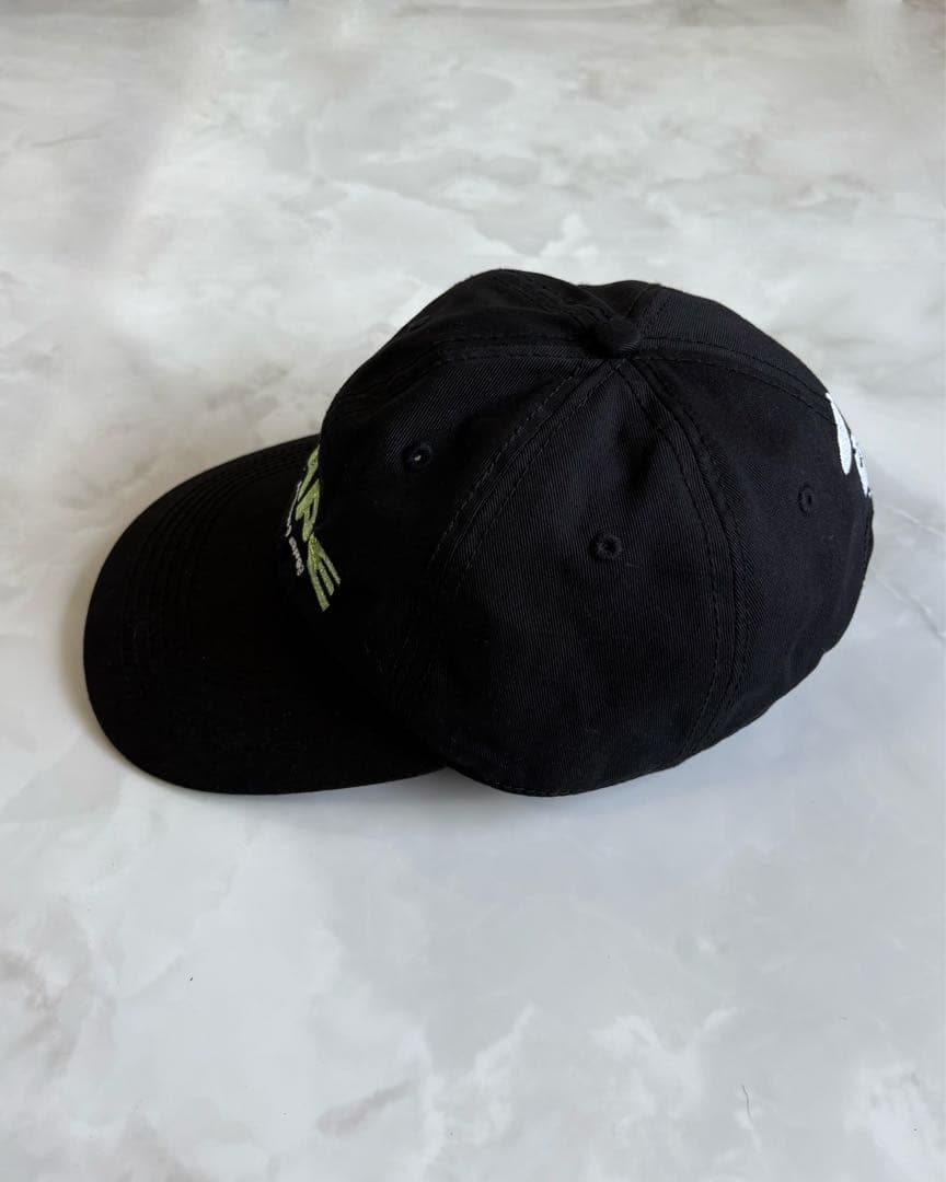 A BATHING APE キャップ 刺繍ロゴ ブラック 6パネル ローキャップ