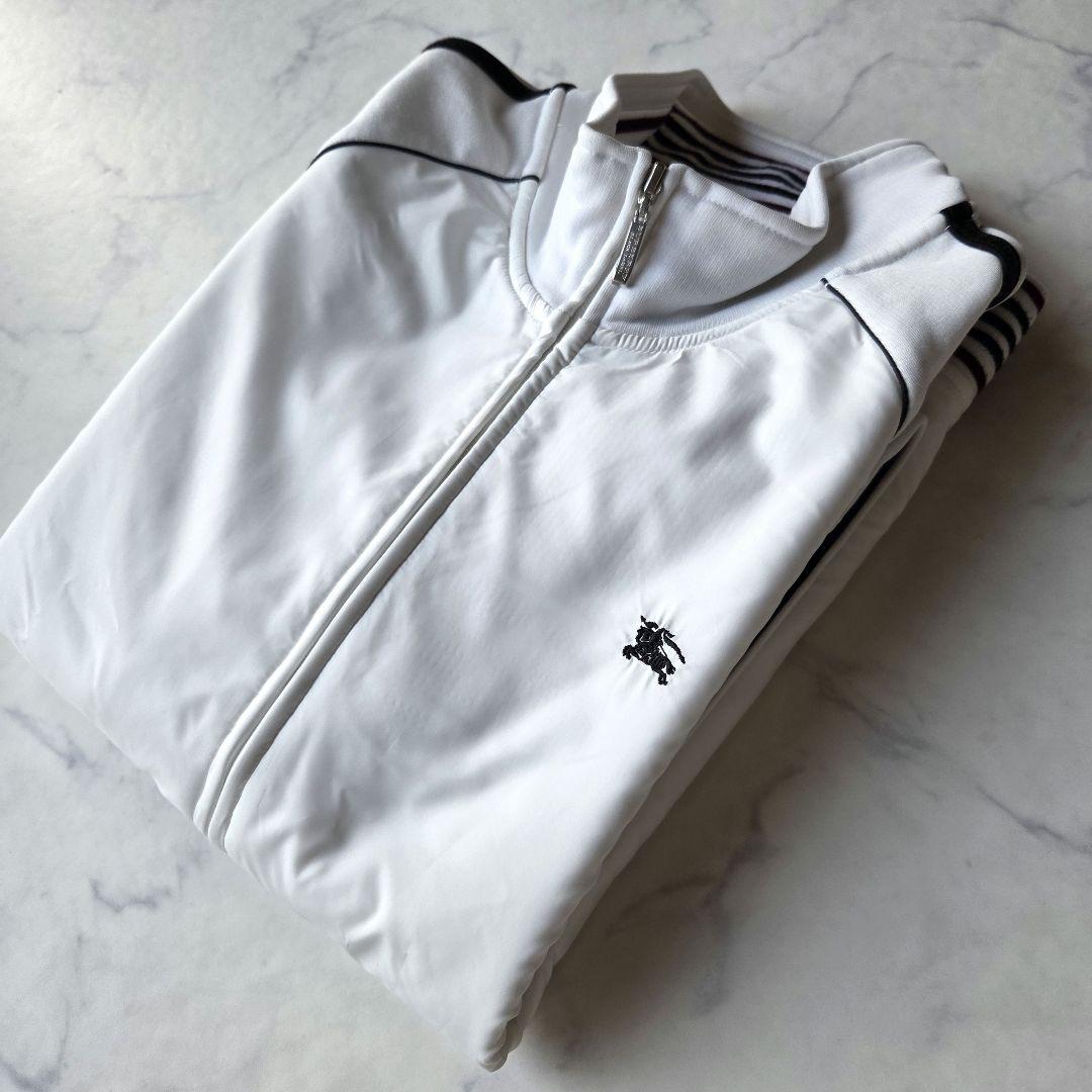 BURBERRY BLACK LABEL トラックジャケット L 白 刺繍ロゴ