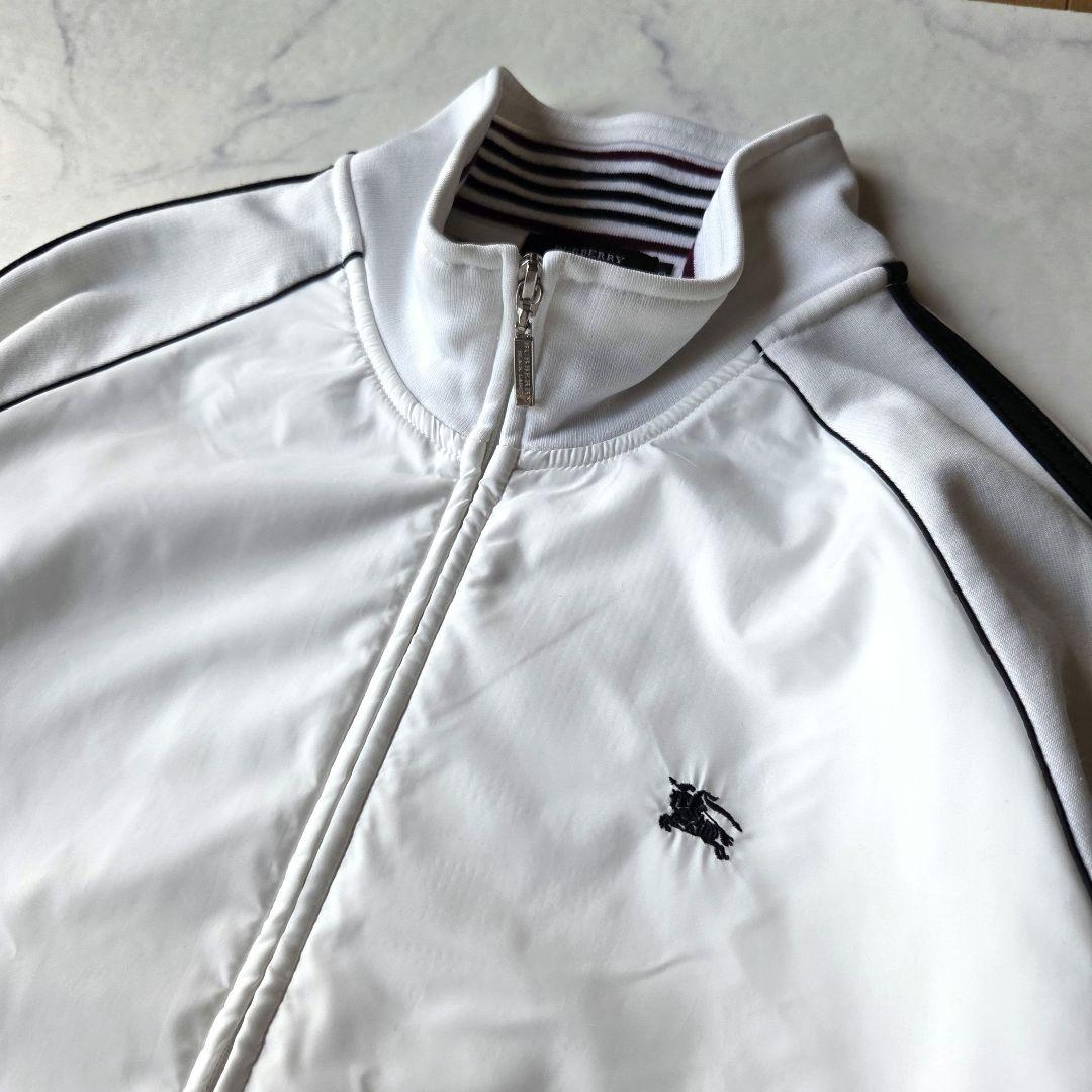 BURBERRY BLACK LABEL トラックジャケット L 白 刺繍ロゴ
