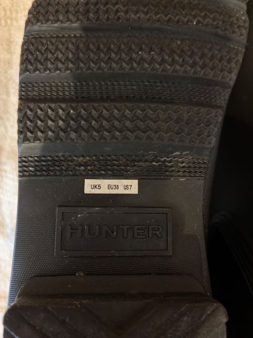 HUNTER ブラック レインブーツ UK5 EU38 US7 ハンター 長靴