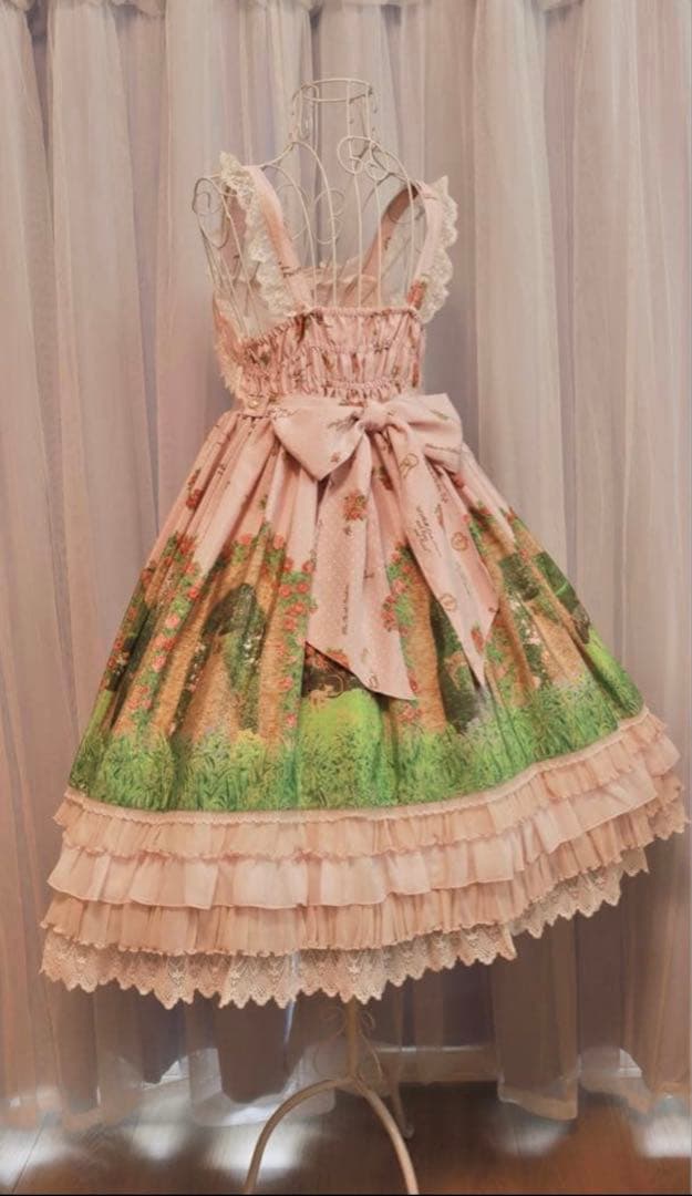 BABY 秘密の花園柄ベビードール　ジャンパースカート　カチューシャセット