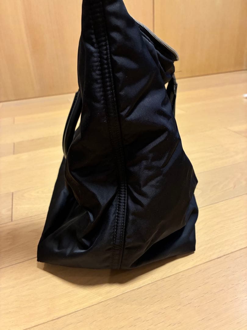 Yves Saint Laurent ブラック ボストンバッグ ナイロン×レザー