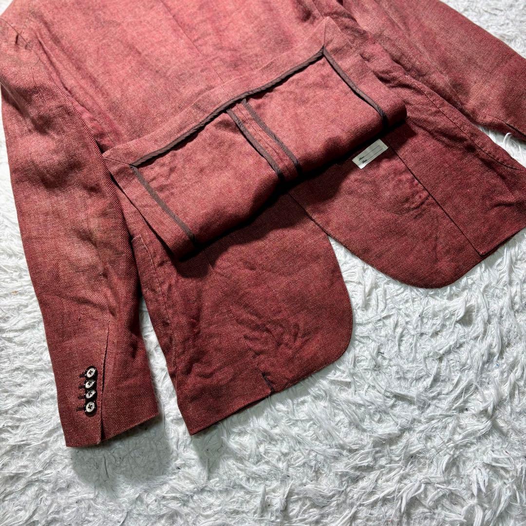 【美品】TAGLIATORE テーラードジャケット　リネン100% 46