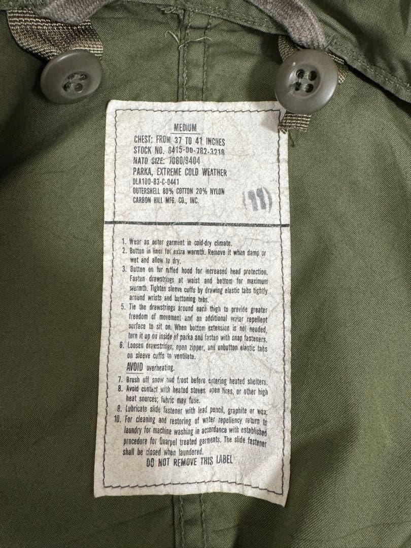 【美品】M-65 フィッシュテール モッズコート フルセット Mサイズ 米軍実物