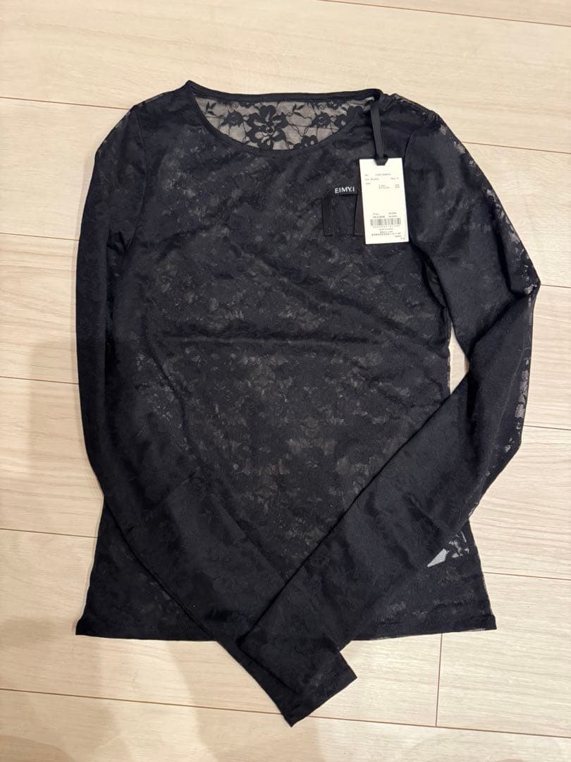 EIMY ISTOIRE tシャツ ロゴテープレーストップス レディース