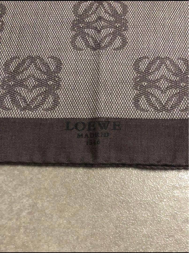 LOEWEロエベ ストール スカーフ アナグラム 茶ブラウン