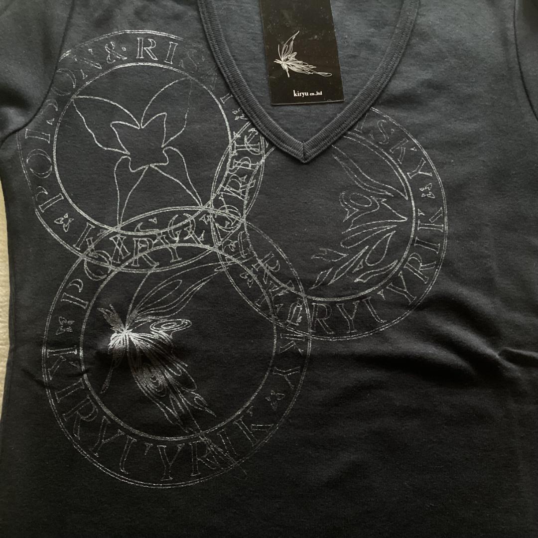 kiryuyrik キリュウキリュウ Vネック ブラック Tシャツ 半袖