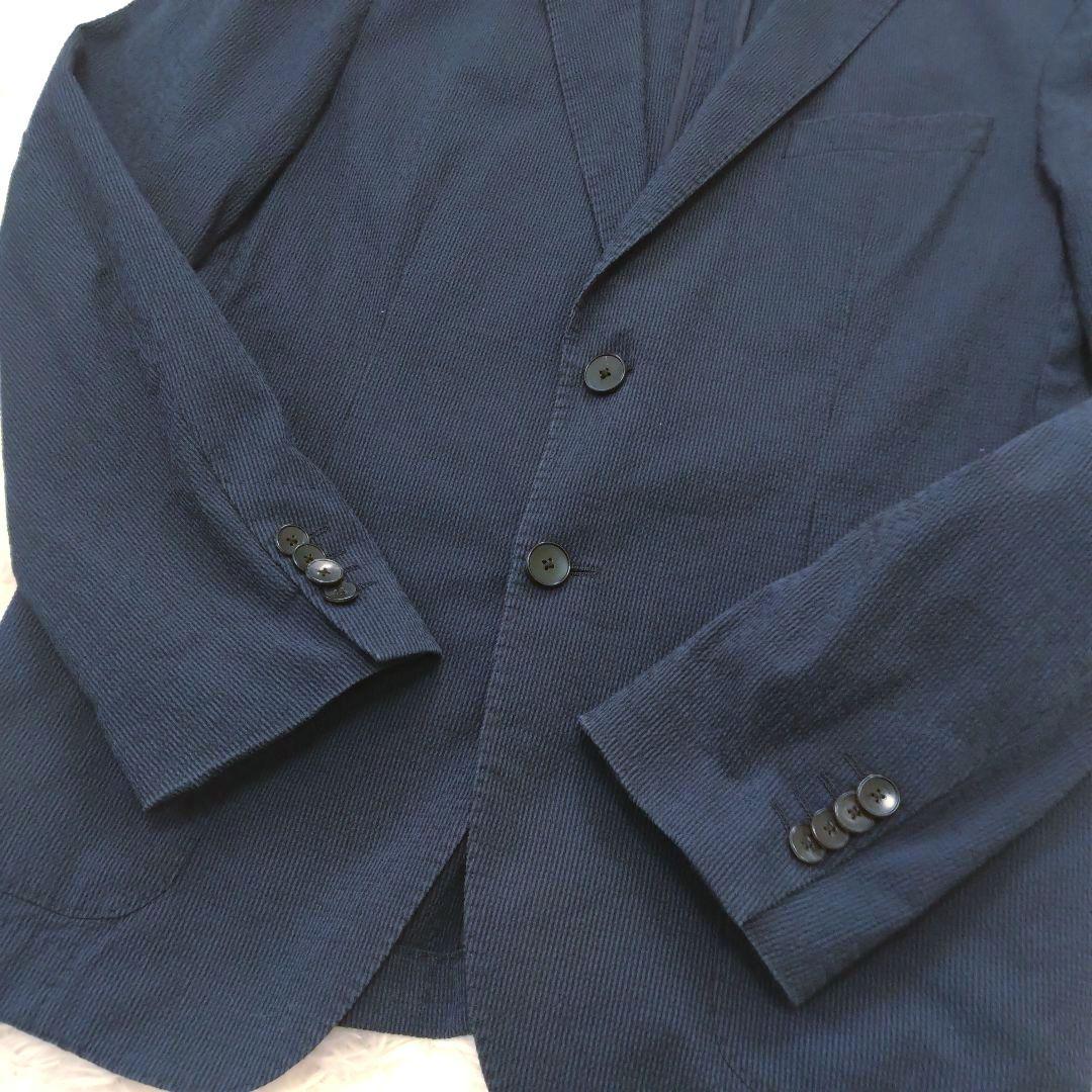 ヒューゴボス marzotto テーラードジャケット ストレッチ ネイビー L