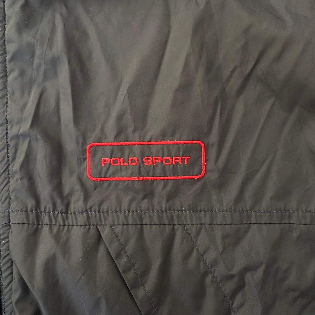 90s POLO SPORTSリバーシブル ベスト ネイビー/レッド フリース