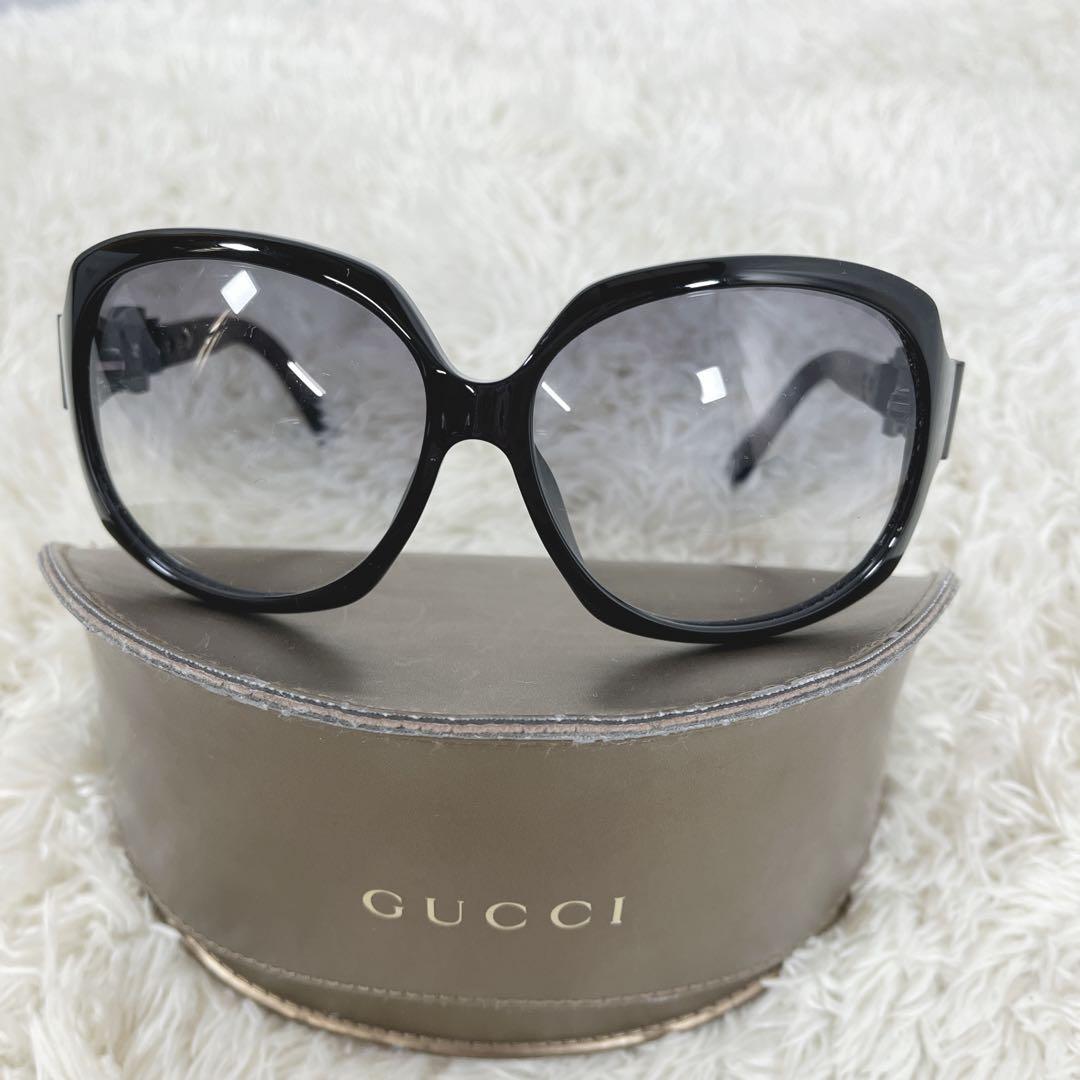 GUCCI グッチ サングラス リボンバックル　度なし　ブラウン　3014