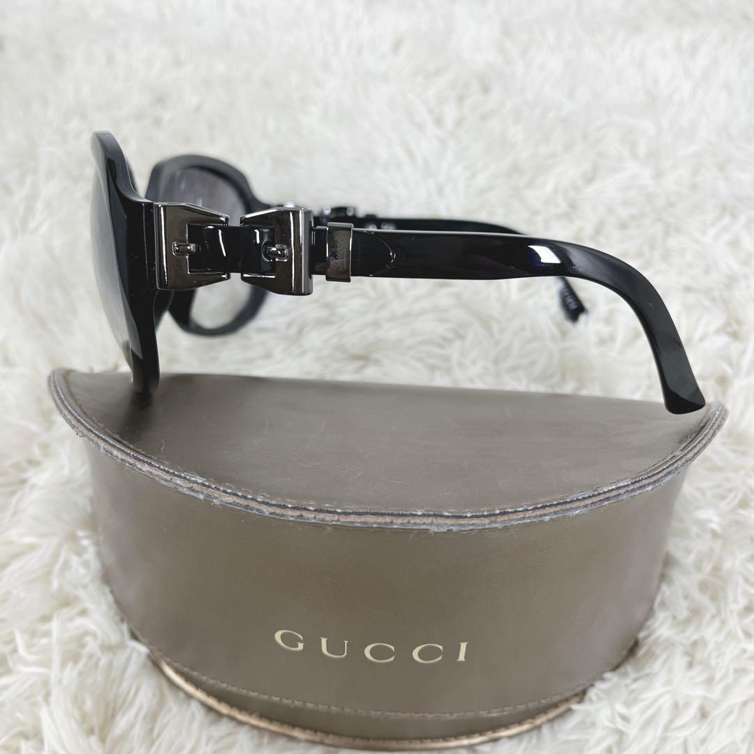 GUCCI グッチ サングラス リボンバックル　度なし　ブラウン　3014