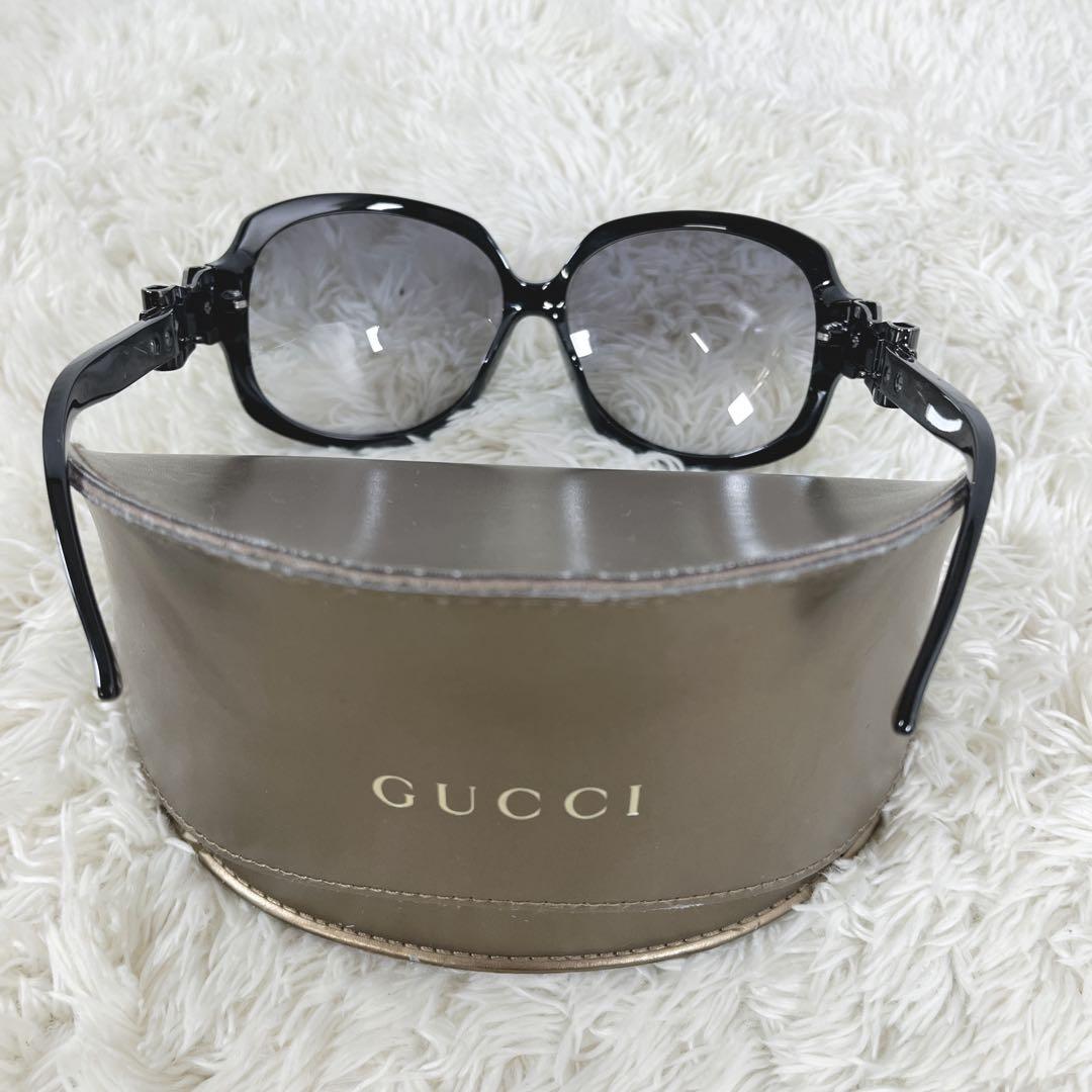 GUCCI グッチ サングラス リボンバックル　度なし　ブラウン　3014