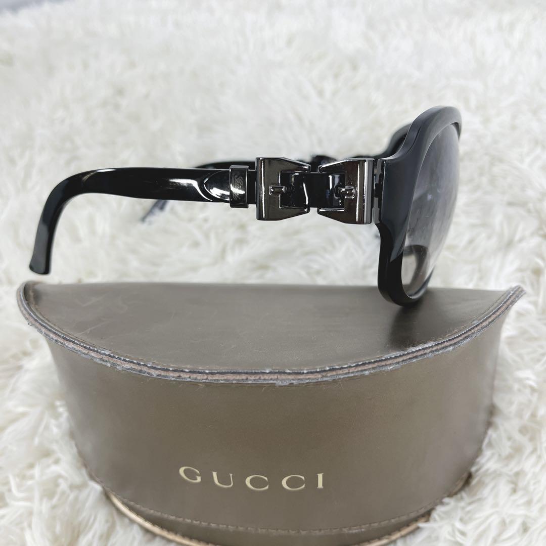 GUCCI グッチ サングラス リボンバックル　度なし　ブラウン　3014