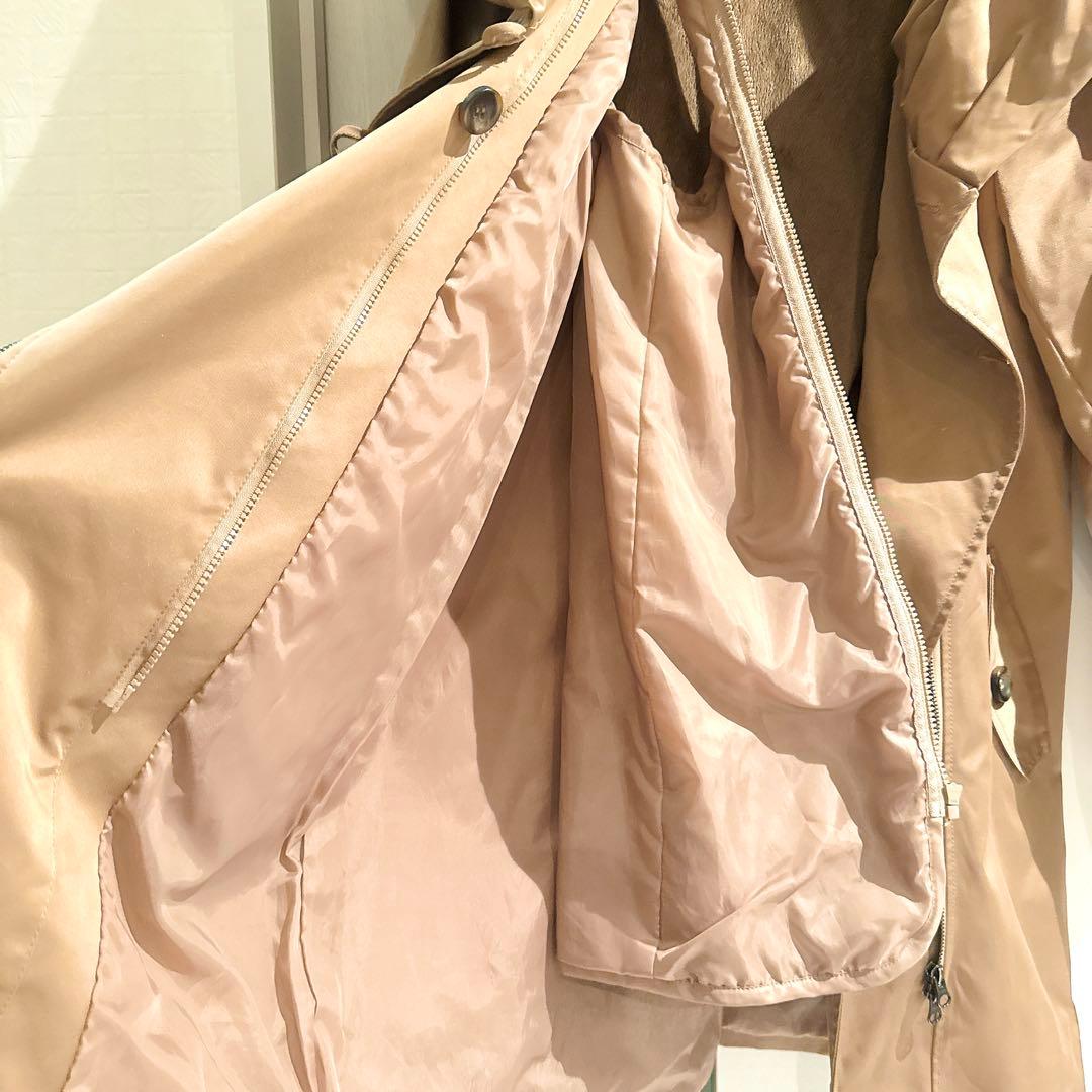 【美品】バーニーズニューヨーク ライナー付 フードコート 40 L ベージュ 春