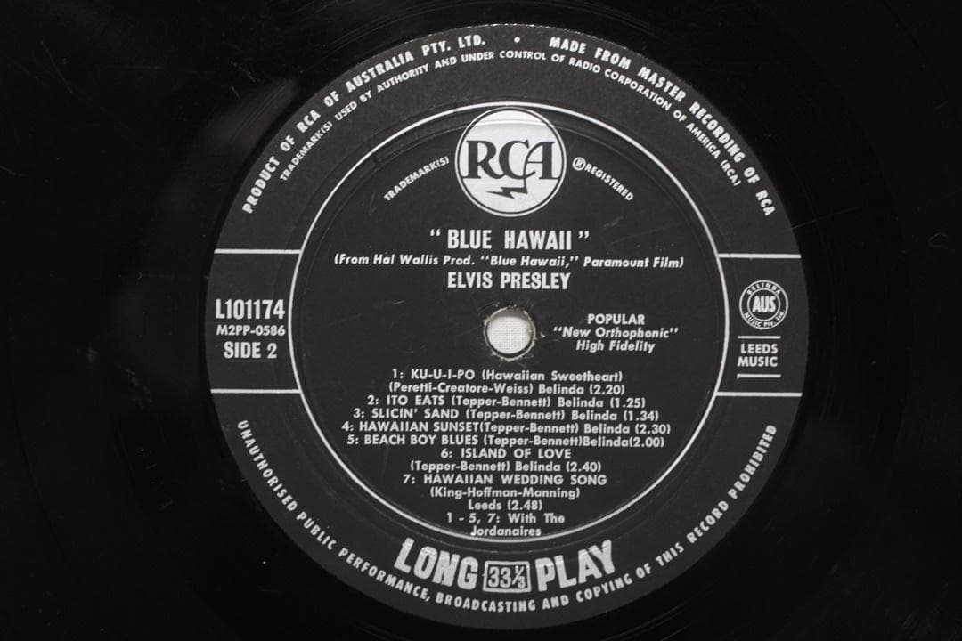 豪LP Elvis Presley Blue Hawaii オーストラリア盤モノ