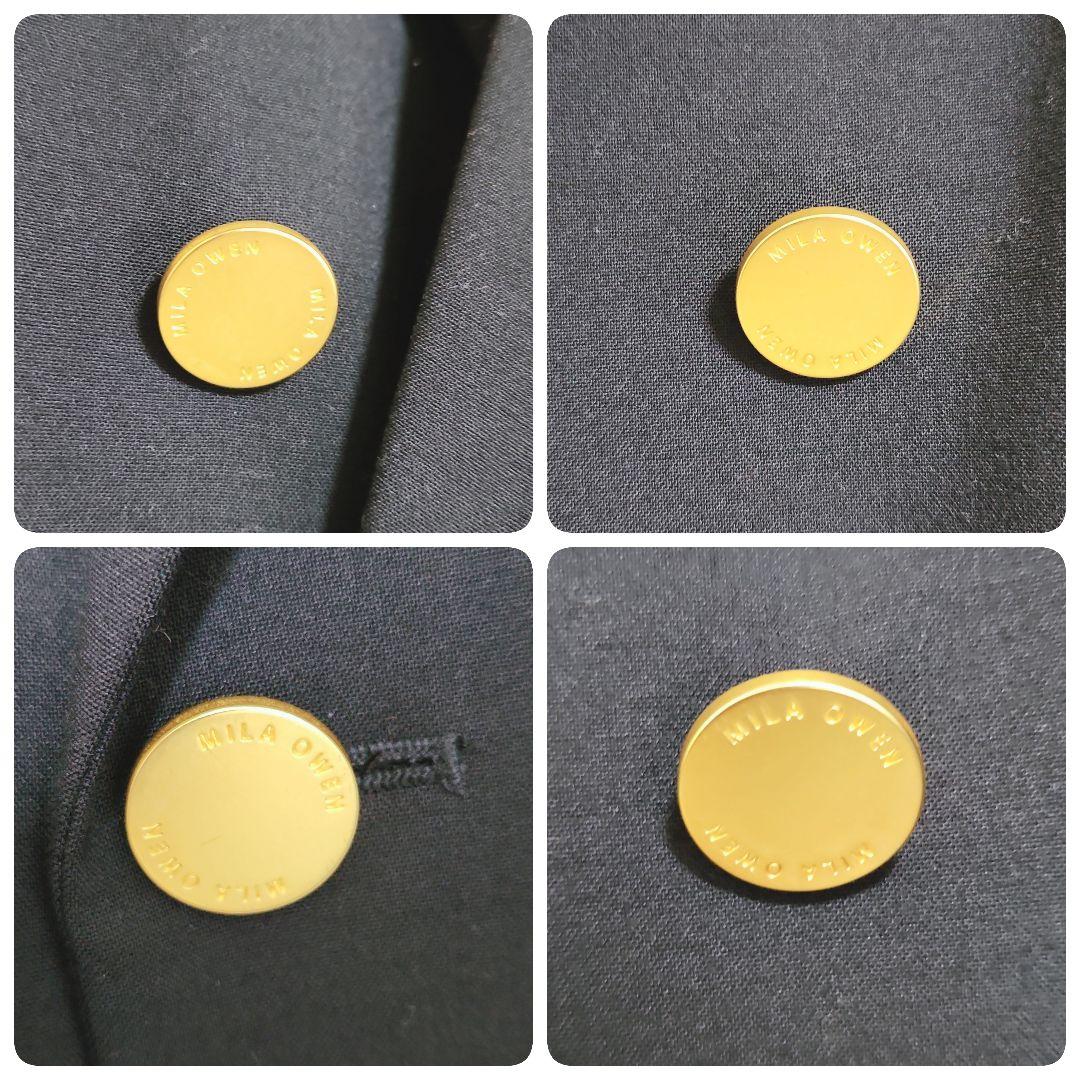 MilaOwen ミラオーウェン金ボタンダブルブレストコンパクトジャケット紺ブレ