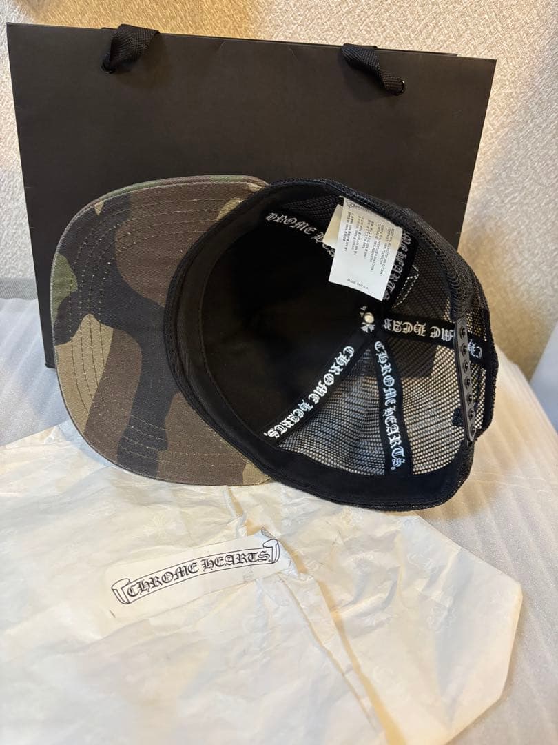 【美品】クロムハーツキャップYellow CH Plus Trucker Cap