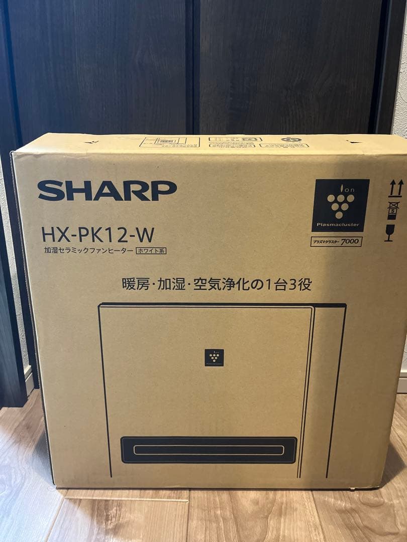 シャープ 加湿 セラミックファンヒーター 暖房 ホワイト HX-PK12-W