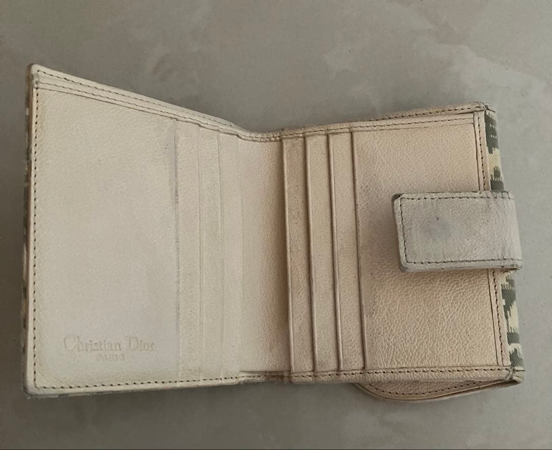 Christian Dior クリスチャンディオール サドル 三つ折り財布 刺繍