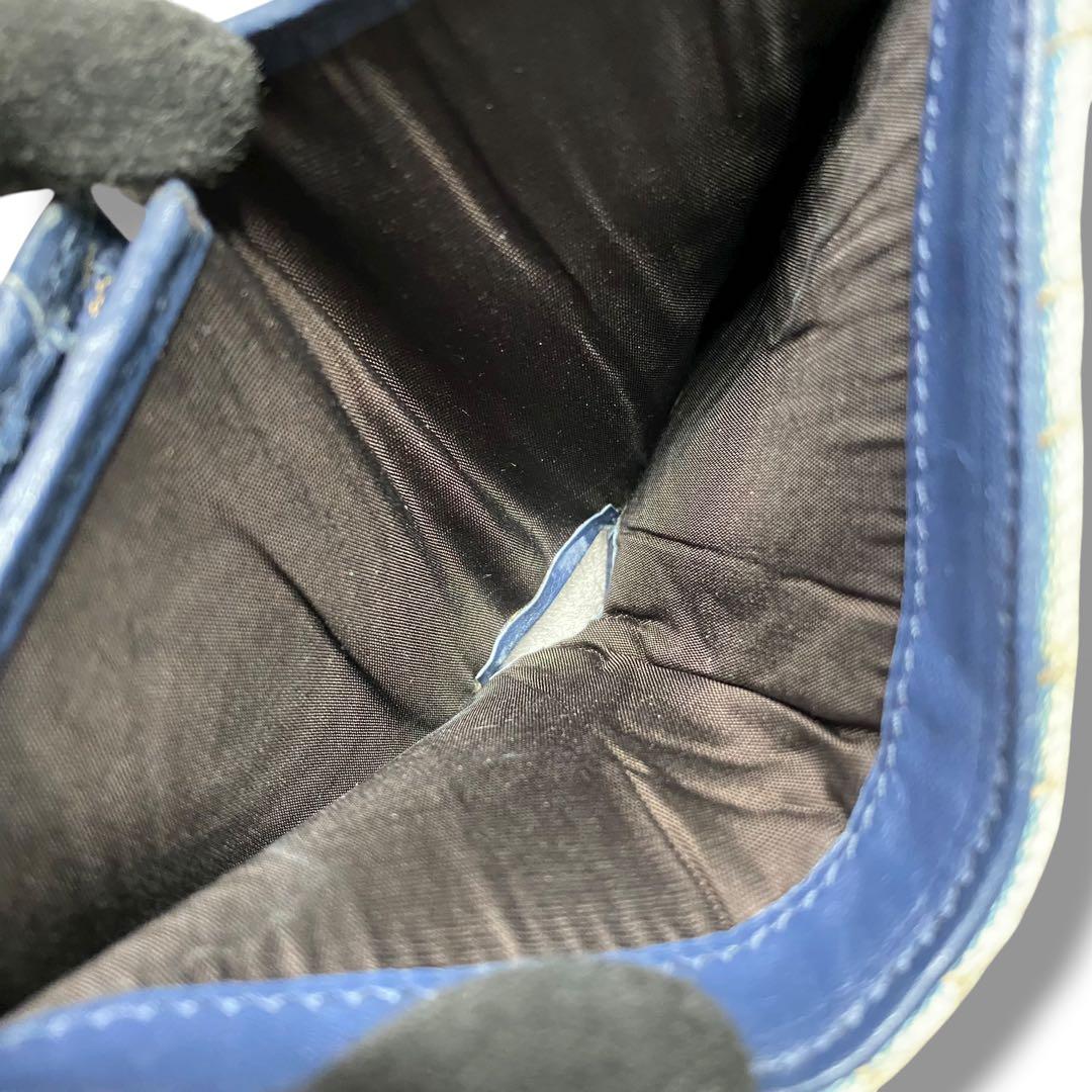良品 GUCCI マーモント パール デニム GG 財布 折財布 ウォレット