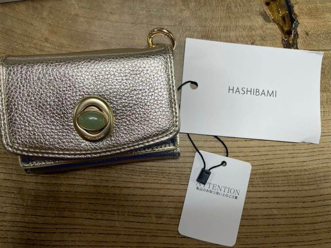新品★HASHIBAMI PECHINCHAR 三つ折り財布　ゴールド