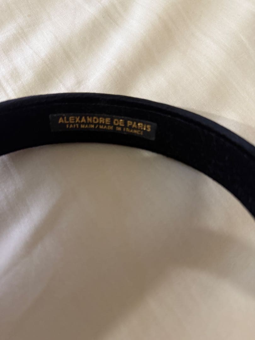 ALEXANDRE DE PARIS ベロア ブラック カチューシャ