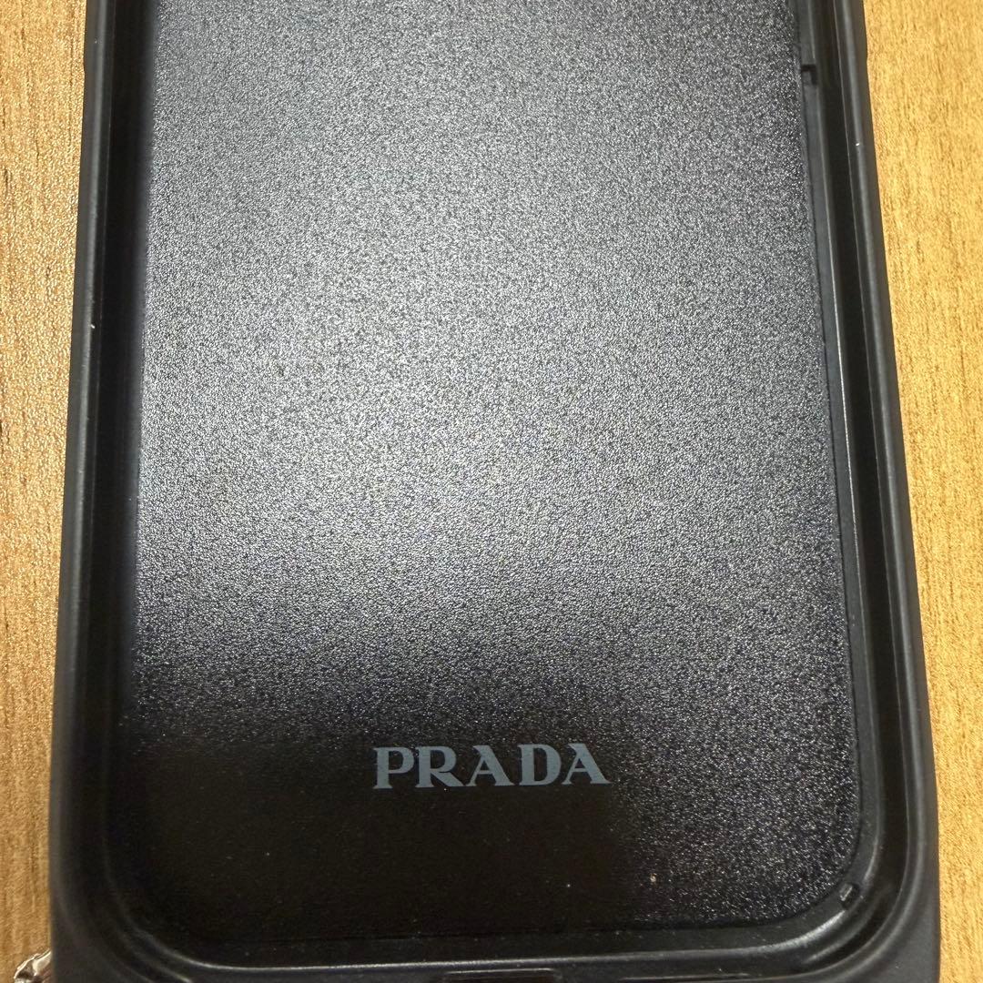 PRADA ストラップチェーン付き　クリスタル　iPhone用ケース ブラック