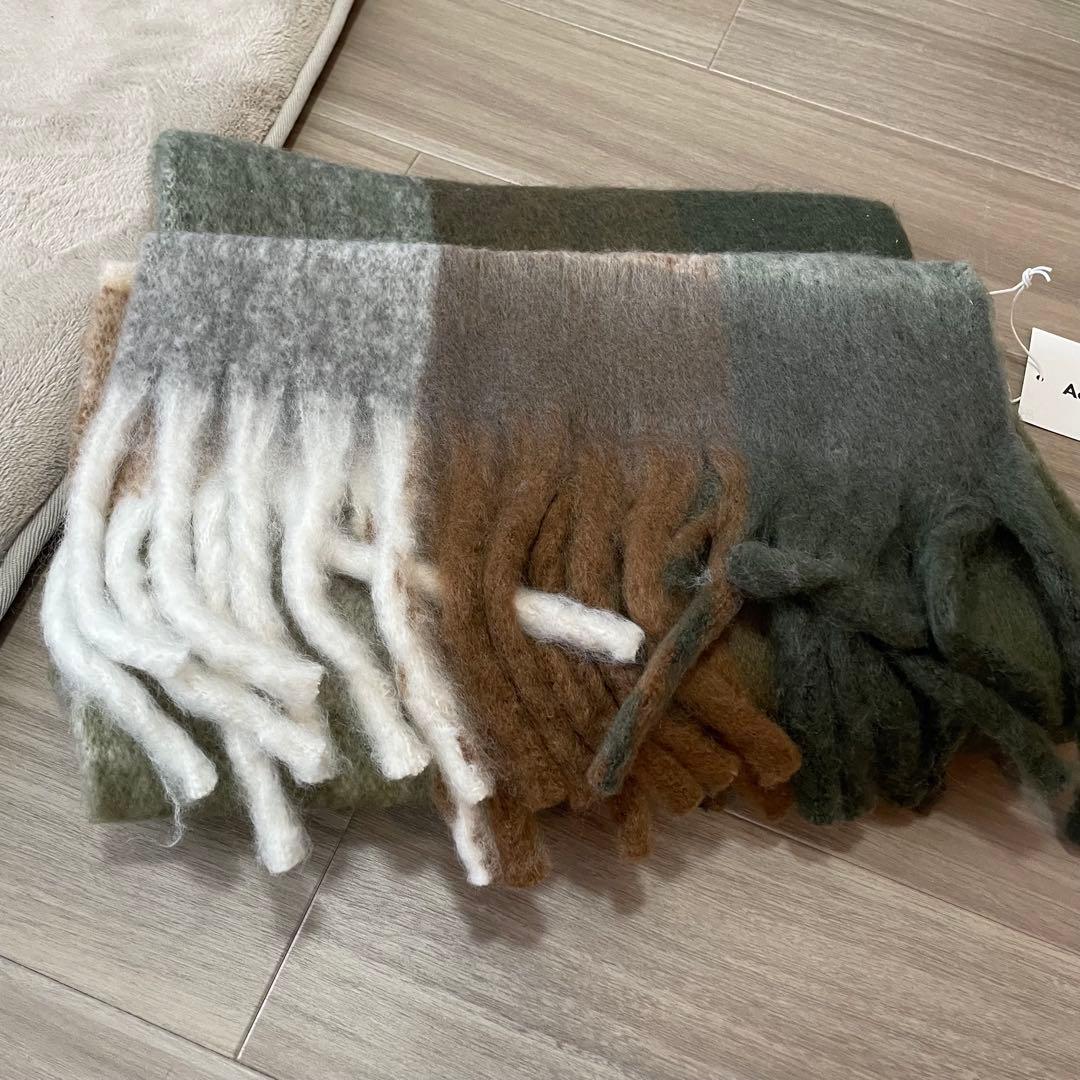 新品 acne studios アクネストゥディオズ モヘアチェックスカーフ