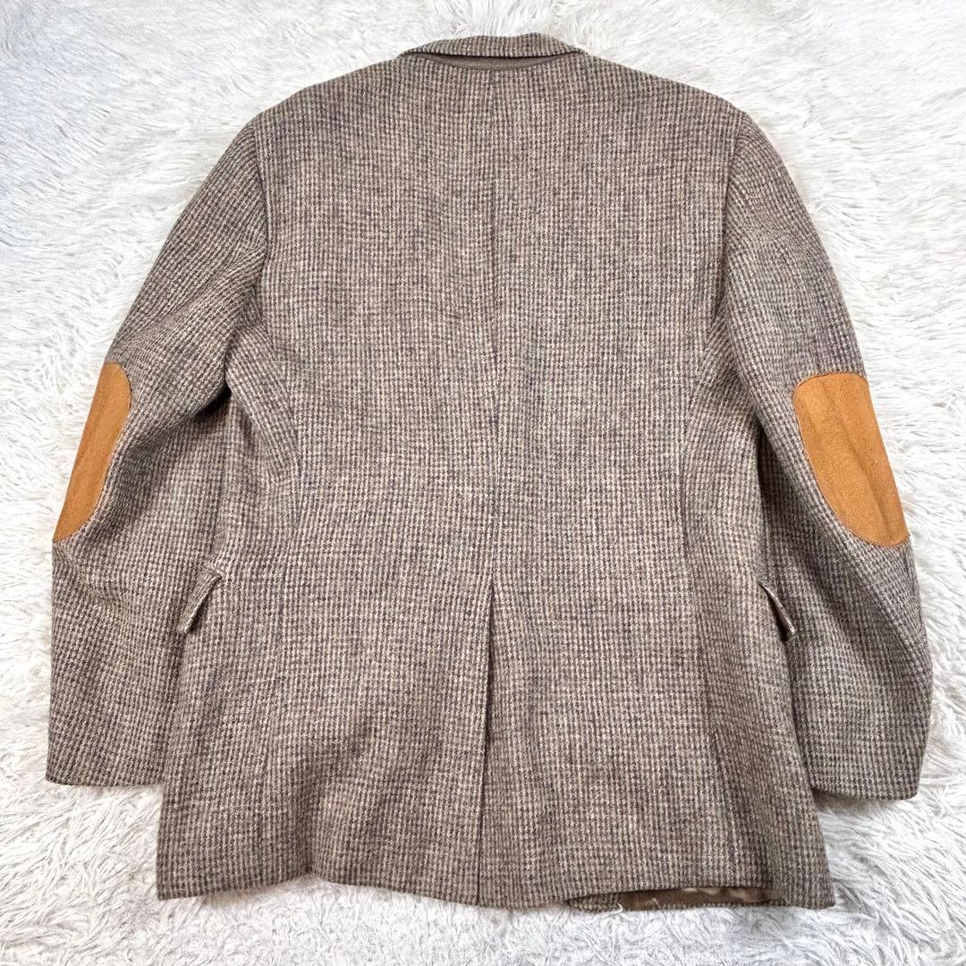 USA製 ハリスツイード テーラードジャケット くるみ釦 エルボーパッチ XL