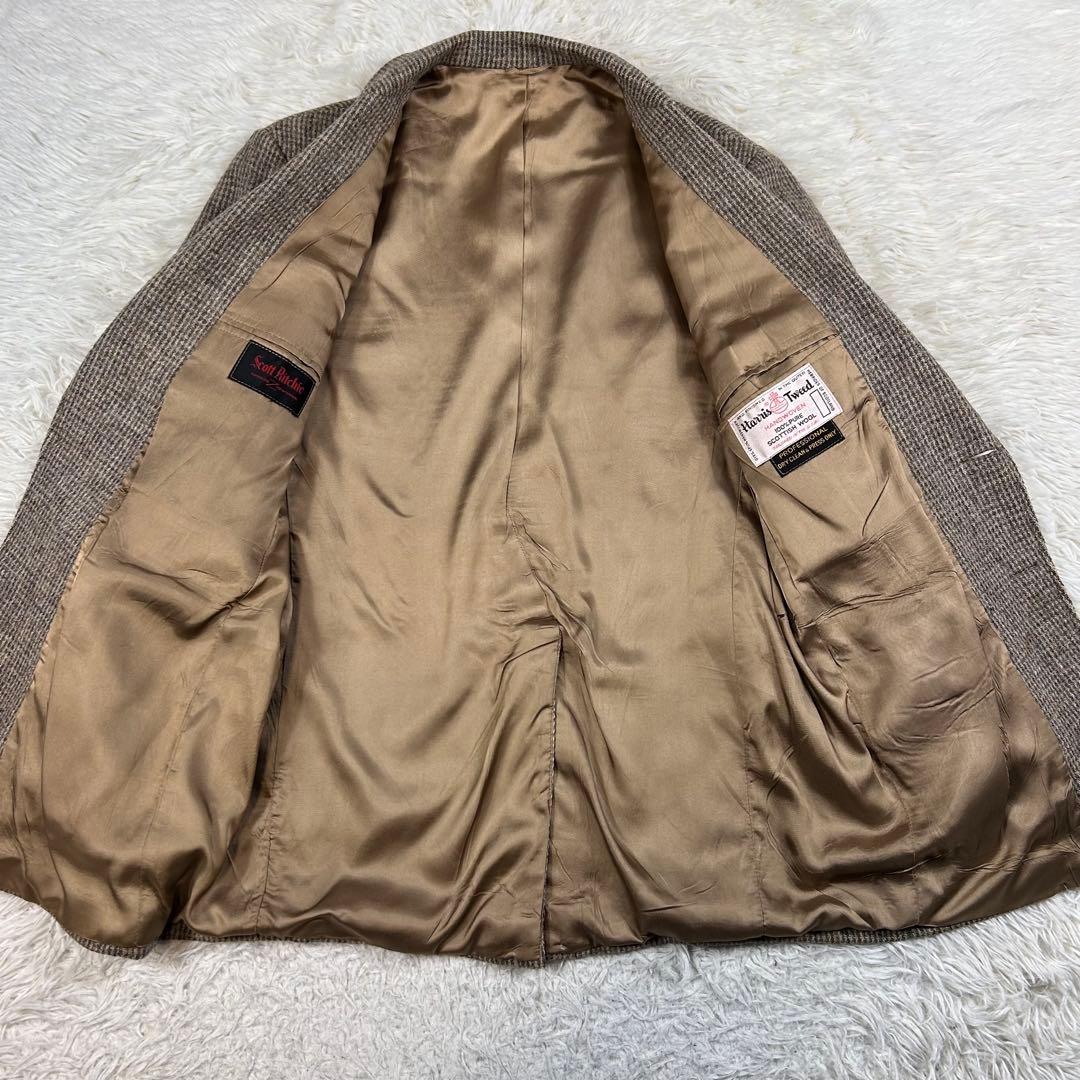 USA製 ハリスツイード テーラードジャケット くるみ釦 エルボーパッチ XL